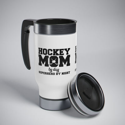 HOCKEY MOM BY DAY SUPERHERO BY NIGHT_TRAVEL MUG